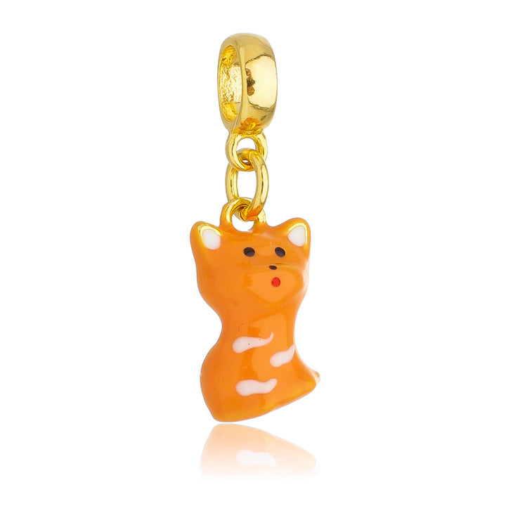 Berloque Gato Laranja dourado semijoia Work Semijoias