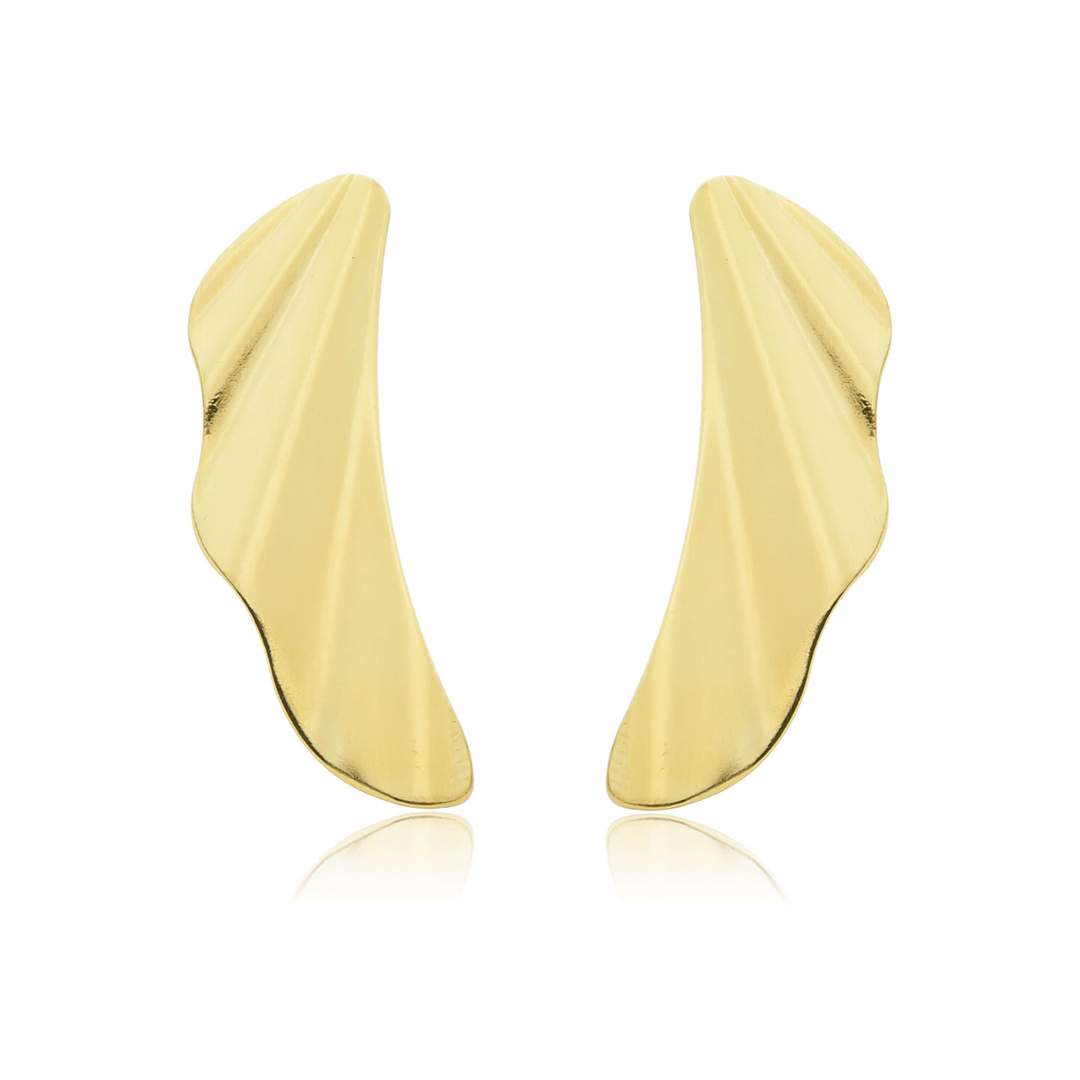 Brinco Asa de Anjo dourado semijoia Work Semijoias