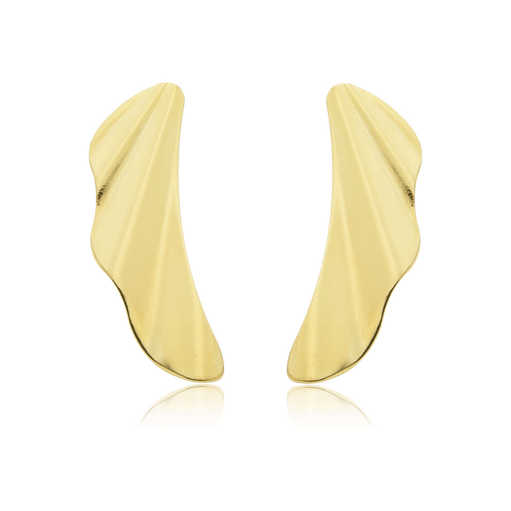 Brinco Asa de Anjo dourado semijoia Work Semijoias