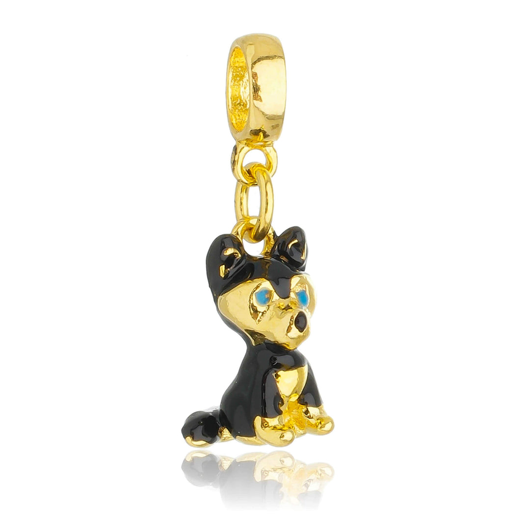 Berloque Cachorro Husky Siberiano dourado semijoia Work Semijoias