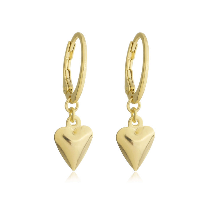 Brinco Argolinha Coração dourado semijoia Work Semijoias