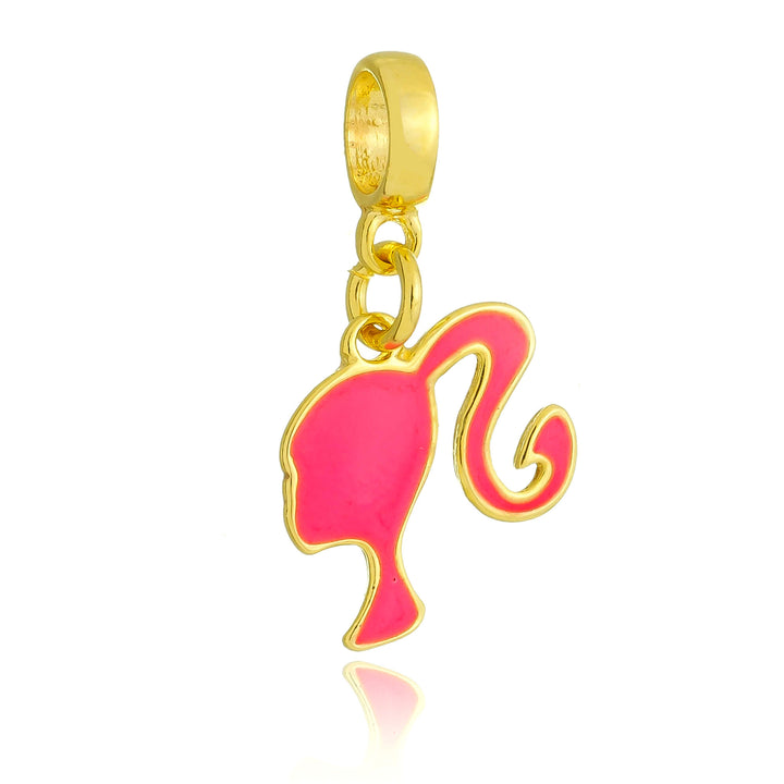 Berloque Barbie dourado semijoia Work Semijoias