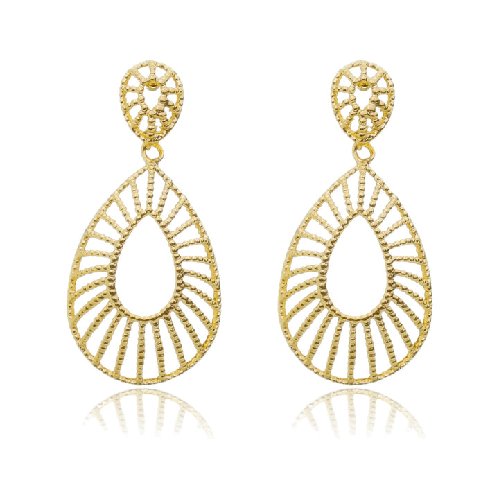 Brinco Filigrana Detalhado dourado semijoia Work Semijoias