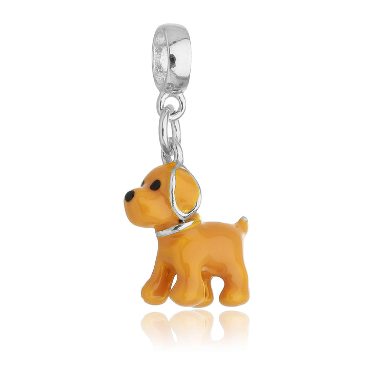 Berloque Cachorro Labrador Retriever Amarelo prateado semijoia Work Semijoias