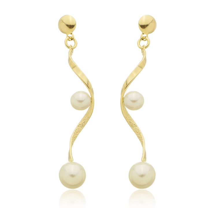 Brinco Fio Torcido com Pérola Ouro 18k | Work Semijoias