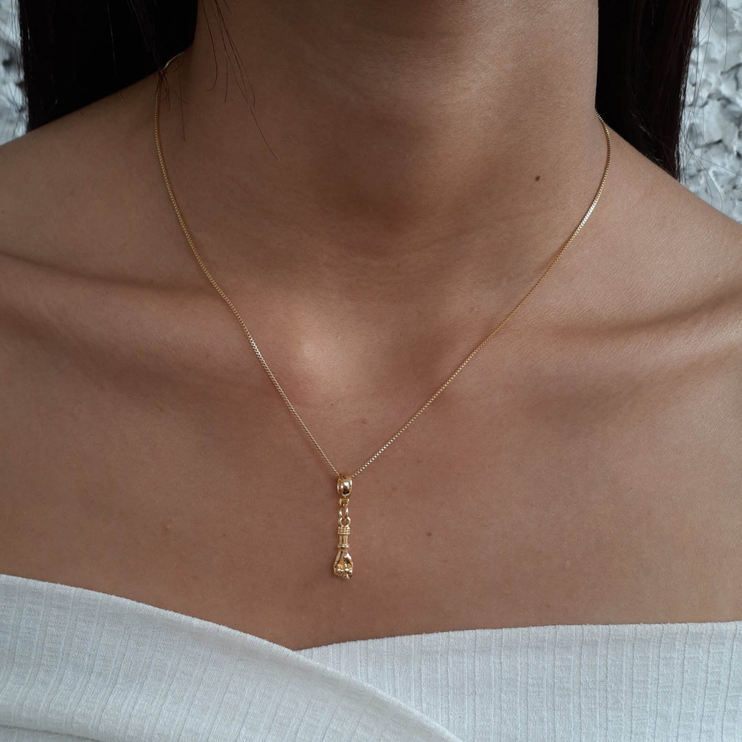Colar Pingente Figa Banhado a Ouro 18k