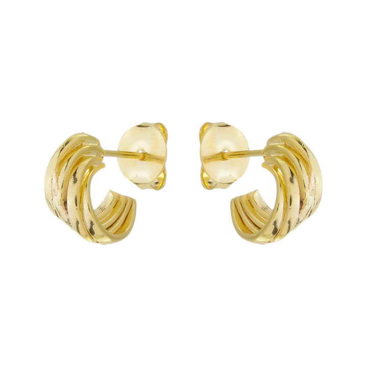 Brinco Argolinha Tripla dourado semijoia Work Semijoias