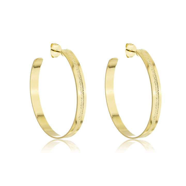 Brinco Argola com Detalhes dourado semijoia Work Semijoias