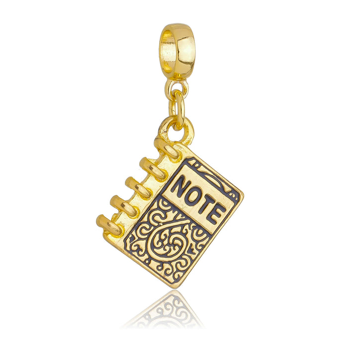 Berloque Caderno dourado semijoia Work Semijoias