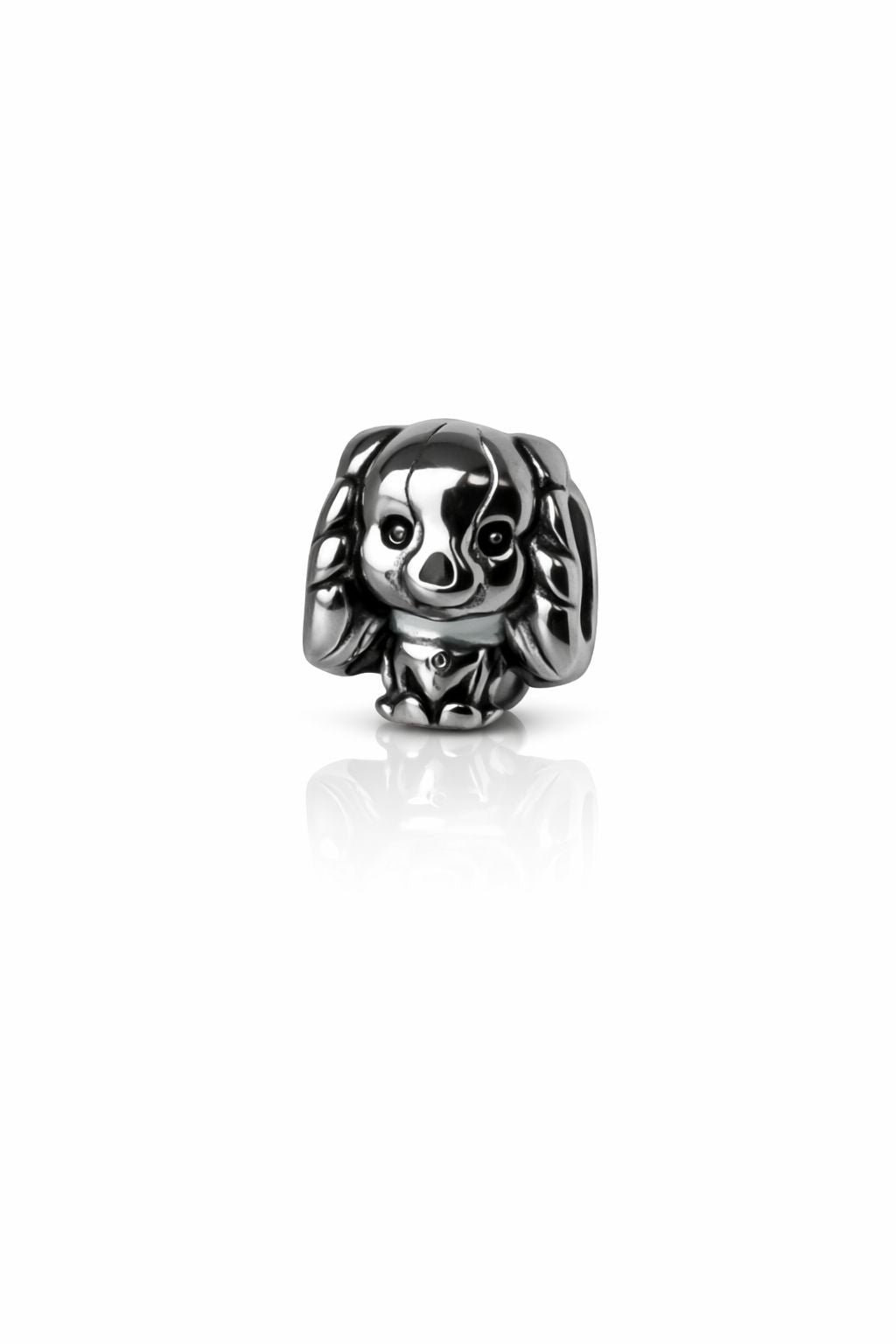 Berloque Cocker Spaniel aço inox — compatível pulseiras pandora Work Semijoias