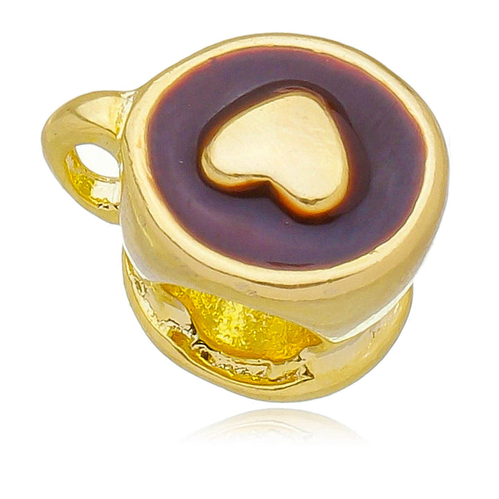 Berloque Xícara de Café separador dourado semijoia Work Semijoias