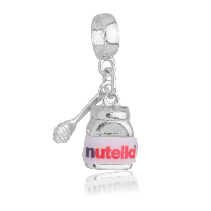 Berloque Nutella Chocolate prateado semijoia Work Semijoias