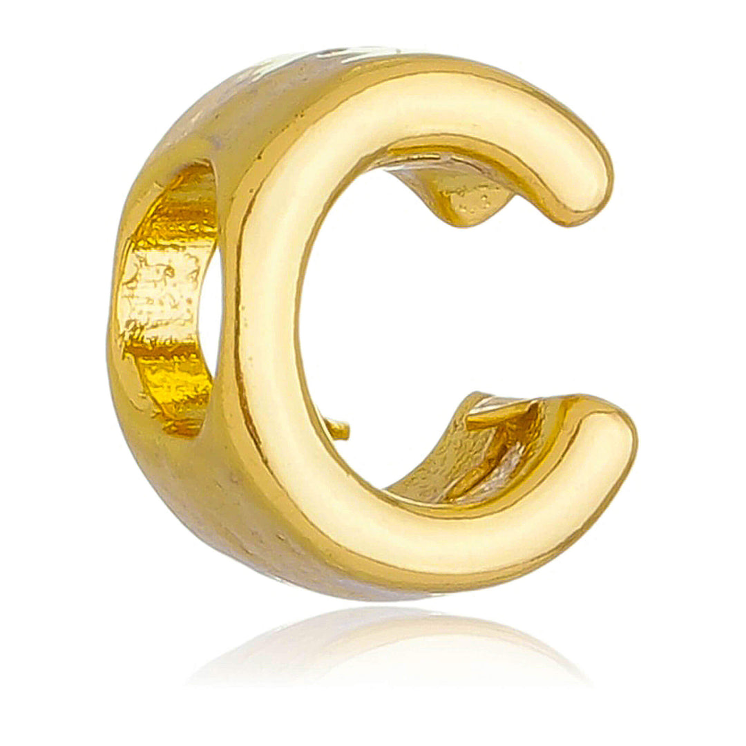 Berloque Letra C separador dourado semijoia Work Semijoias