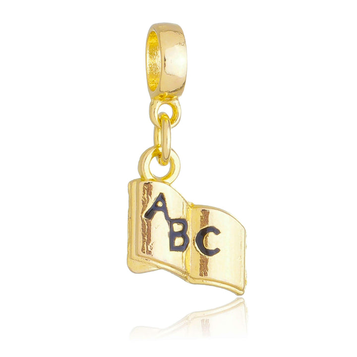 Berloque Livro Escola dourado semijoia Work Semijoias
