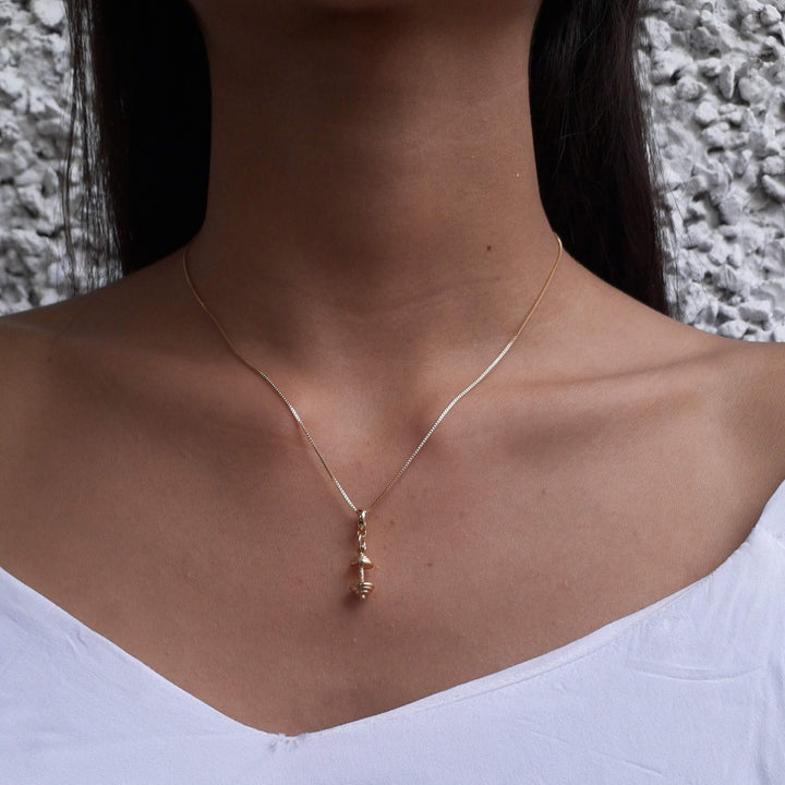 Colar Pingente Supino de Academia Banhado a Ouro 18k