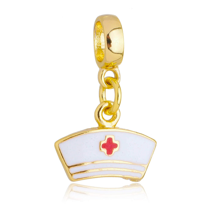 Berloque Chapéu Enfermagem dourado semijoia Work Semijoias