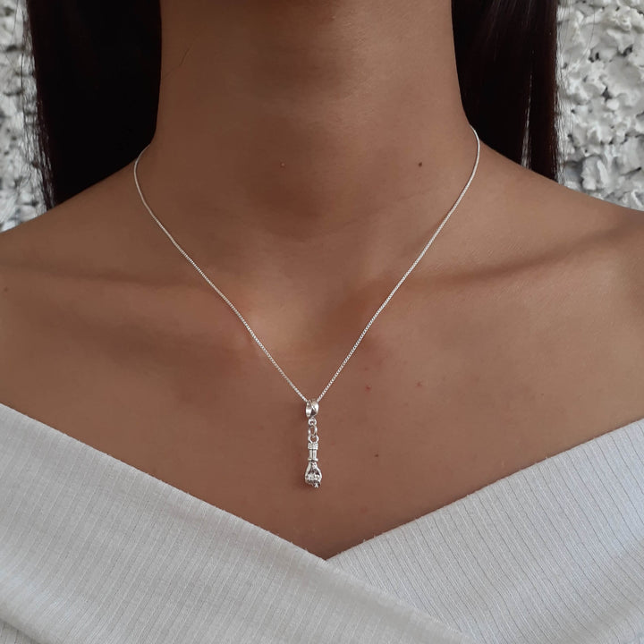 Colar Pingente Figa Banhado a Prata 925