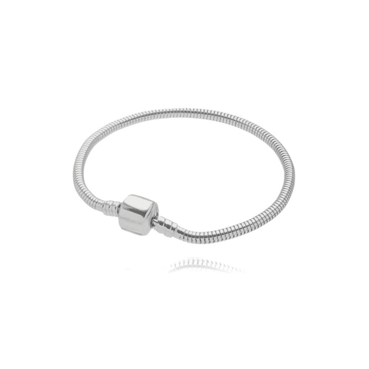 Pulseira Para Berloques Fecho Tambor em Aço Inoxidável