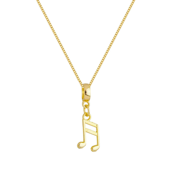 Colar Pingente Nota Musical Banhado a Ouro 18k