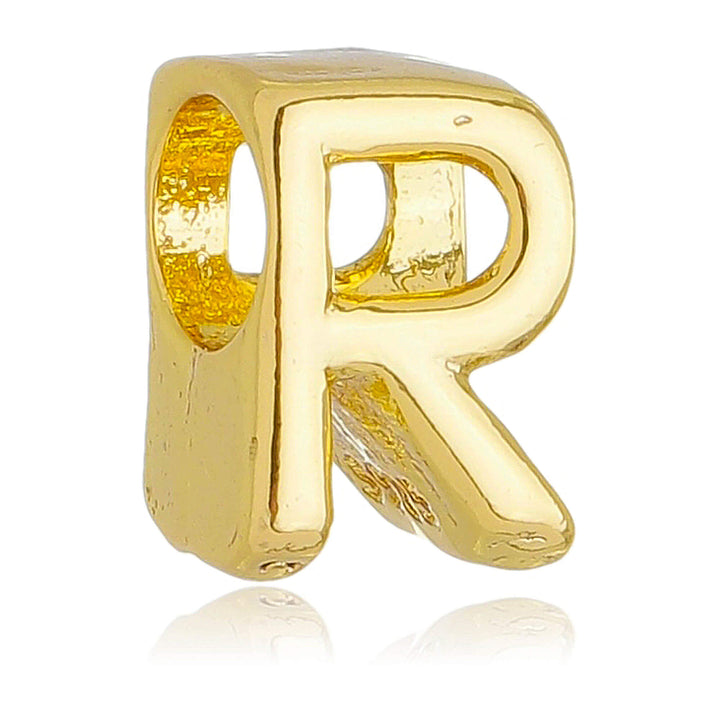 Berloque Letra R separador dourado semijoia Work Semijoias