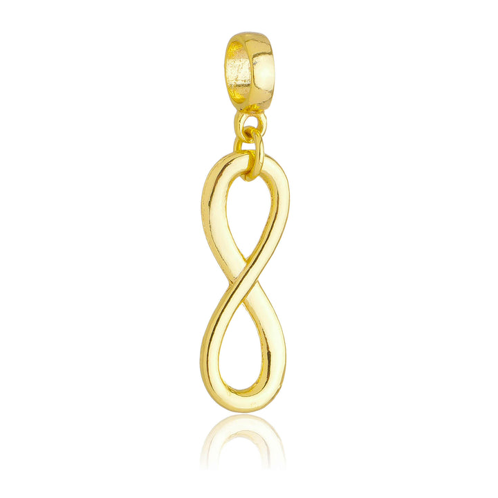 Berloque Símbolo do Infinito dourado semijoia Work Semijoias