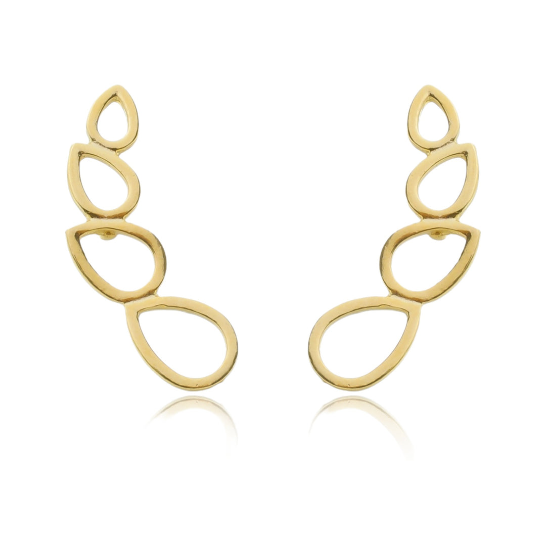 Brinco Ear Cuff Quatro Gotas dourado semijoia Work Semijoias