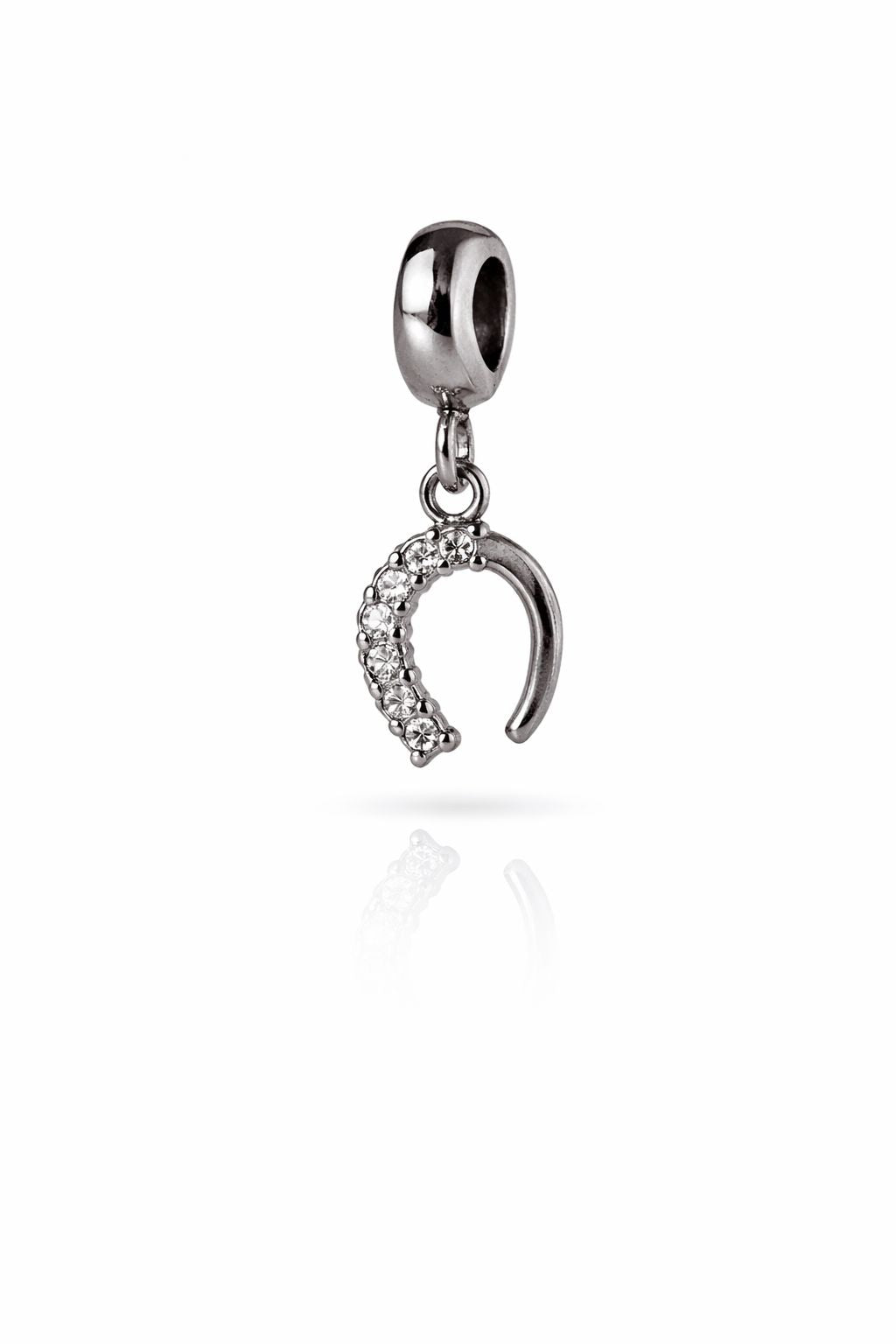 Berloque Ferradura Cavalo aço inox — compatível pulseiras pandora Work Semijoias