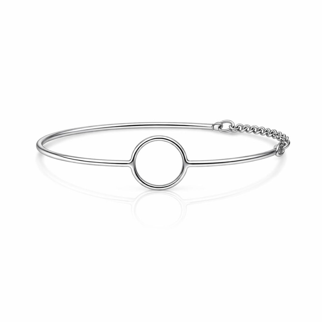 Bracelete Círculo prateado semijoia Work Semijoias