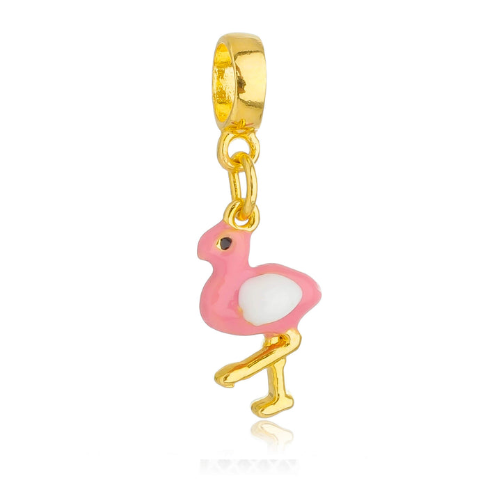 Berloque Flamingo dourado semijoia Work Semijoias