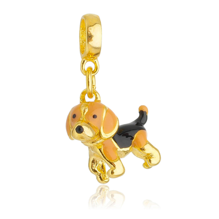 Berloque Cachorro Beagle dourado semijoia Work Semijoias