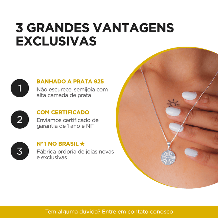 Colar Pingente Profissão Veterinária Banhado a Prata 925