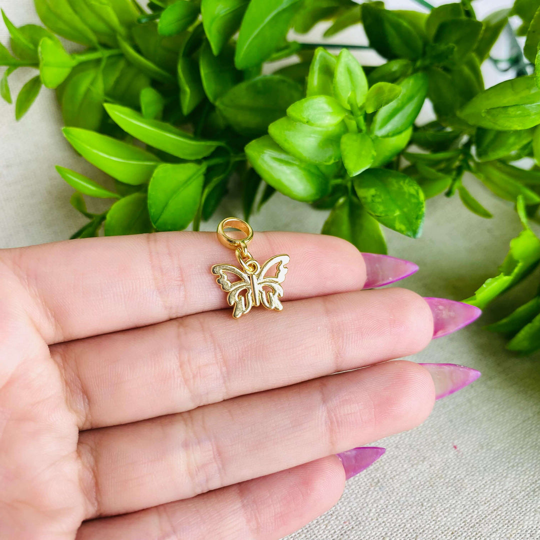 Berloque Borboleta dourado — detalhe da peça Work Semijoias