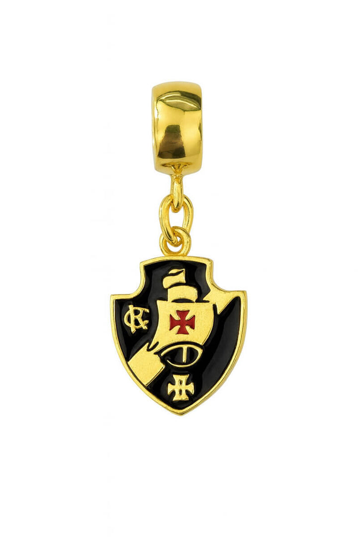 Berloque Vasco da Gama Futebol dourado semijoia Work Semijoias