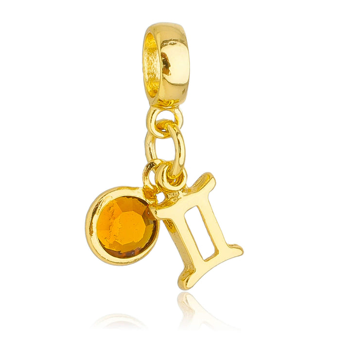 Berloque Signo Gêmeos dourado semijoia Work Semijoias