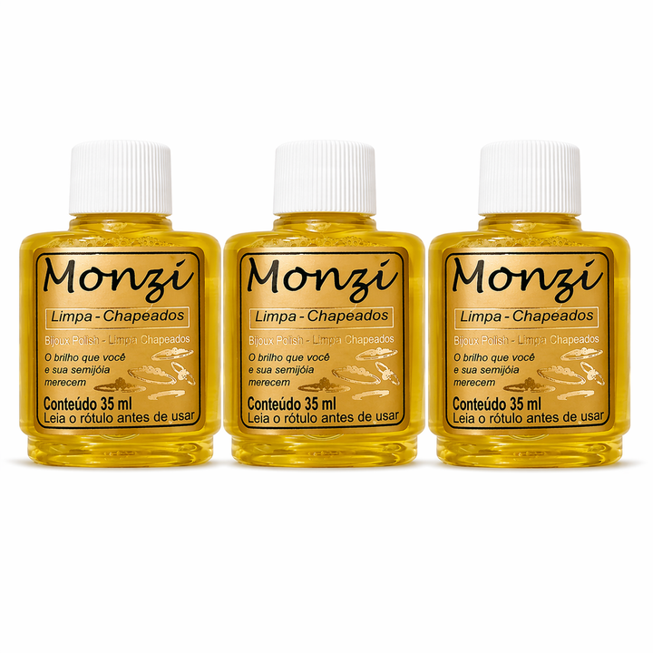 Kit 3 Limpa Chapeados Semijoias Monzi 35ml | Work Semijoias