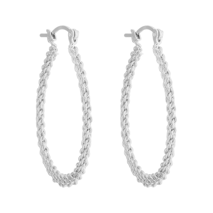 Brinco Argola Telinha prateado semijoia Work Semijoias