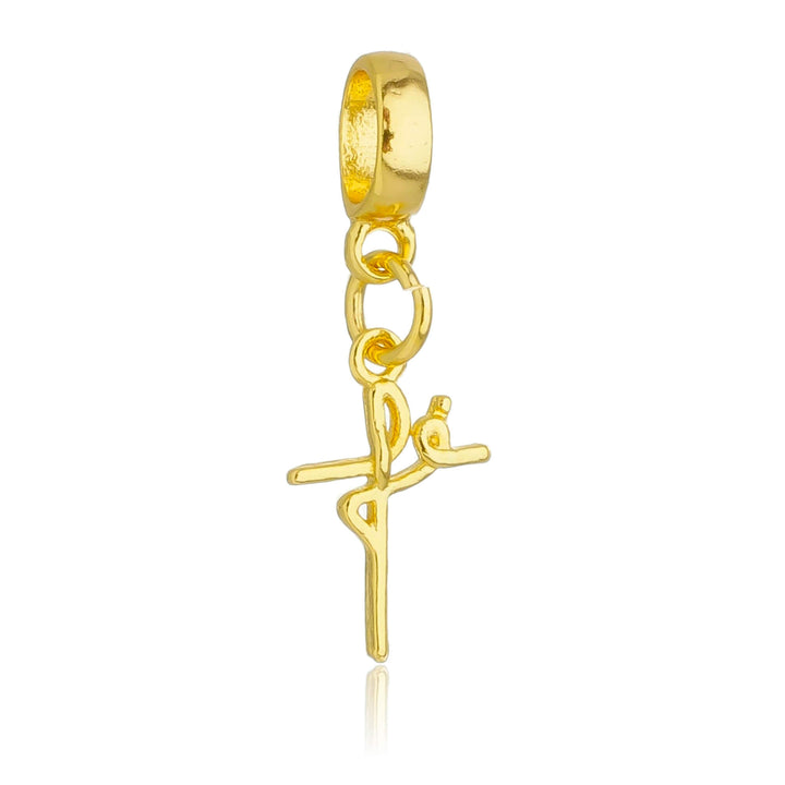 Berloque de Fé dourado semijoia Work Semijoias