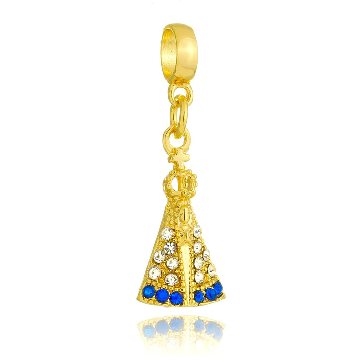 Berloque Nossa Senhora Aparecida dourado semijoia Work Semijoias