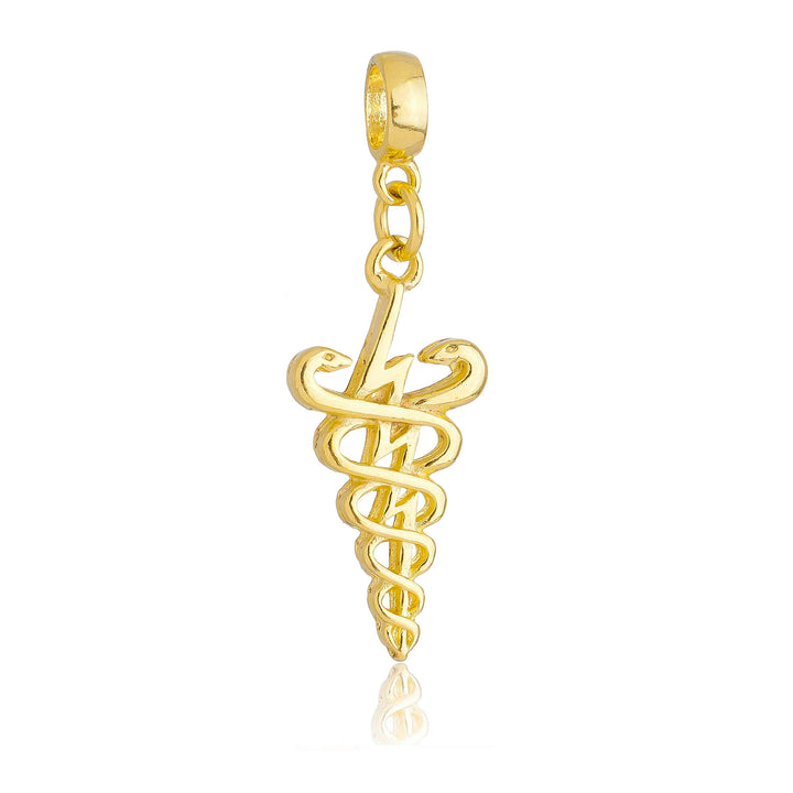 Berloque Símbolo da Fisioterapia dourado semijoia Work Semijoias