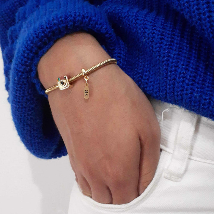 Pulseira Instagram 20K Berloque Banhado a Ouro 18k