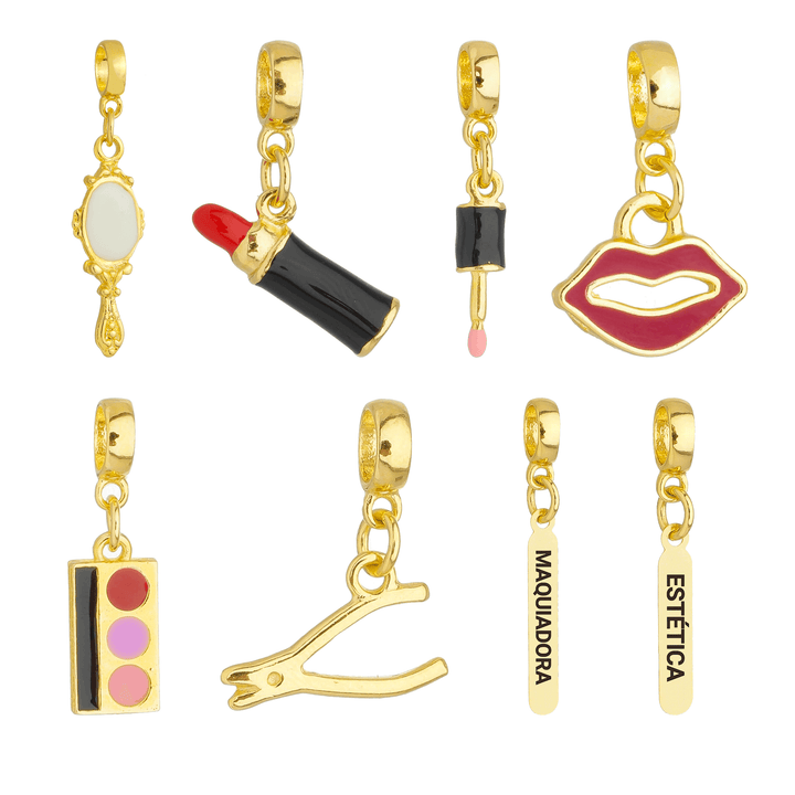 Berloques Maquiagem Estética Make Banhado a Ouro 18k