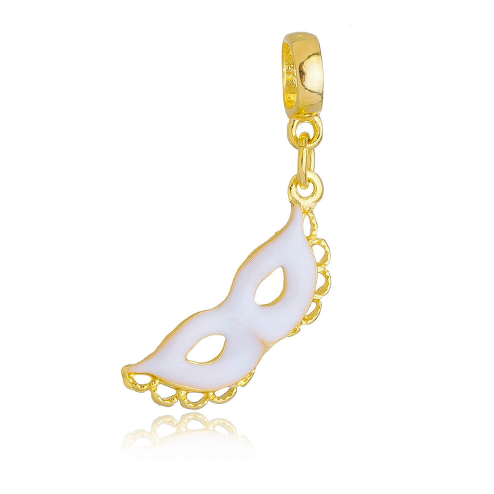 Berloque Máscara Fantasia dourado semijoia Work Semijoias