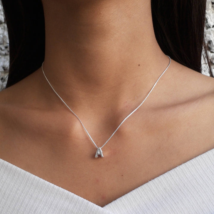 Colar Pingente Letra A Banhado a Prata 925