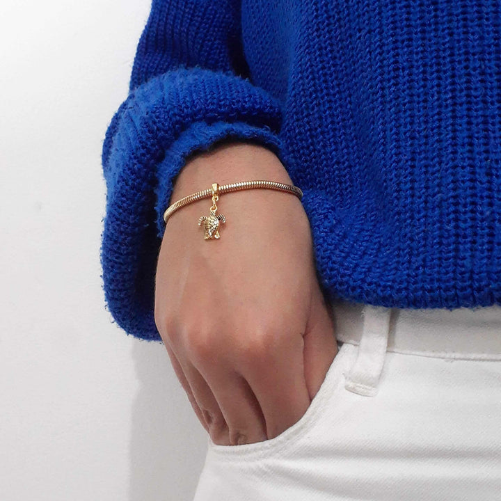 Pulseira Tartaruga Berloque Banhado a Ouro 18k