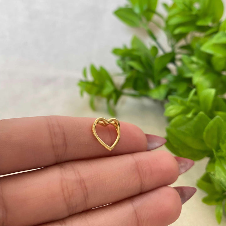 Colar Pingente Coração Vazado Banhado a Ouro 18k