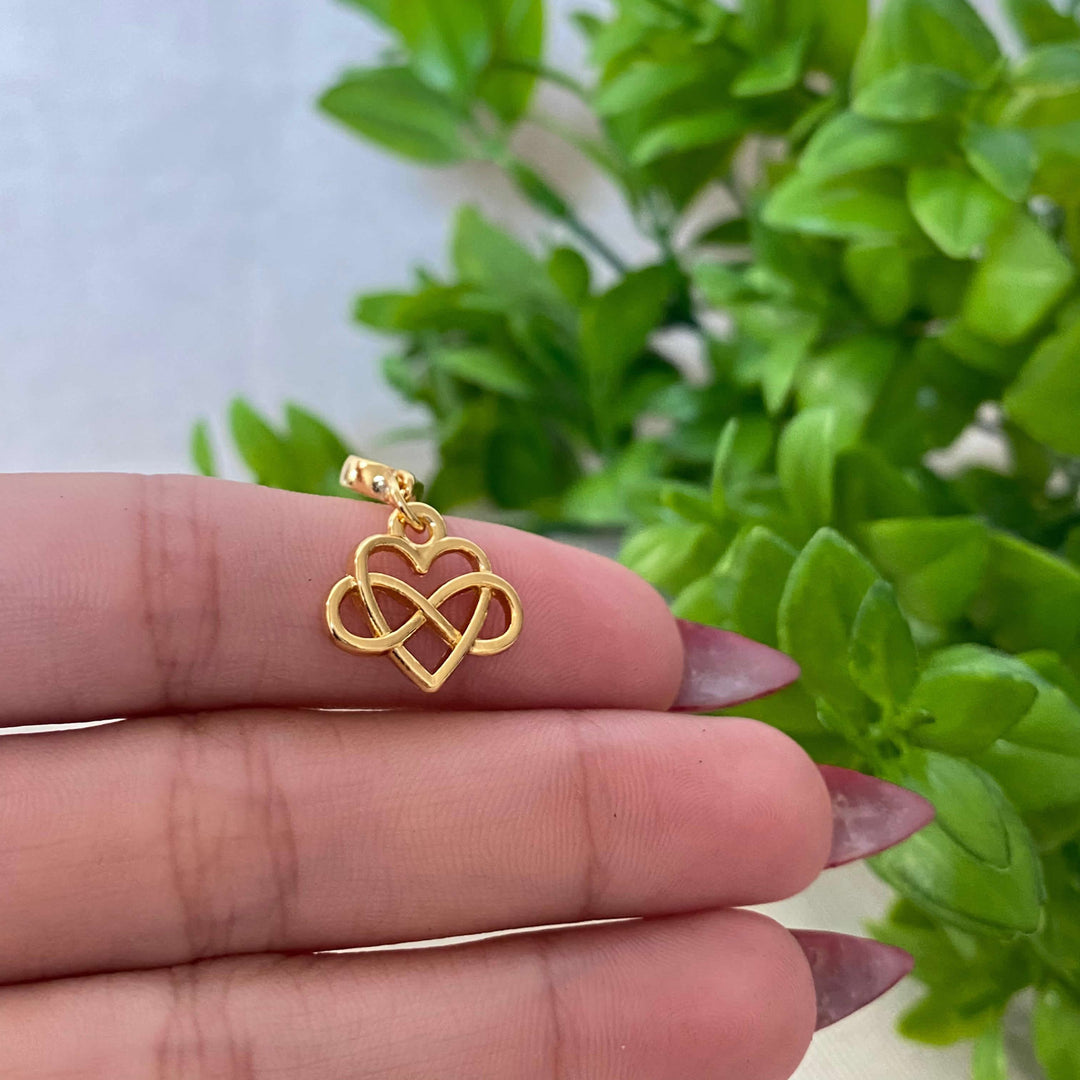 Colar Pingente Coração Infinito Banhado a Ouro 18k