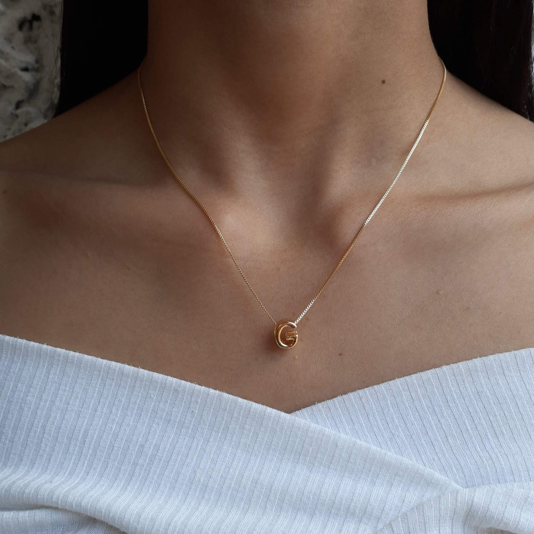 Colar Pingente Letra G Banhado a Ouro 18k