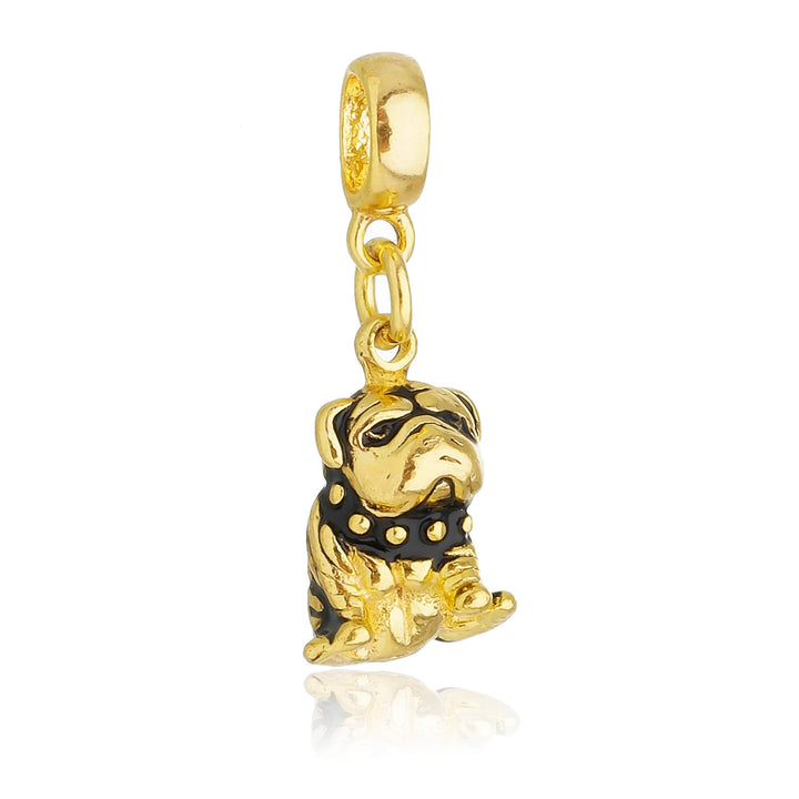 Berloque Cachorro Buldogue dourado semijoia Work Semijoias