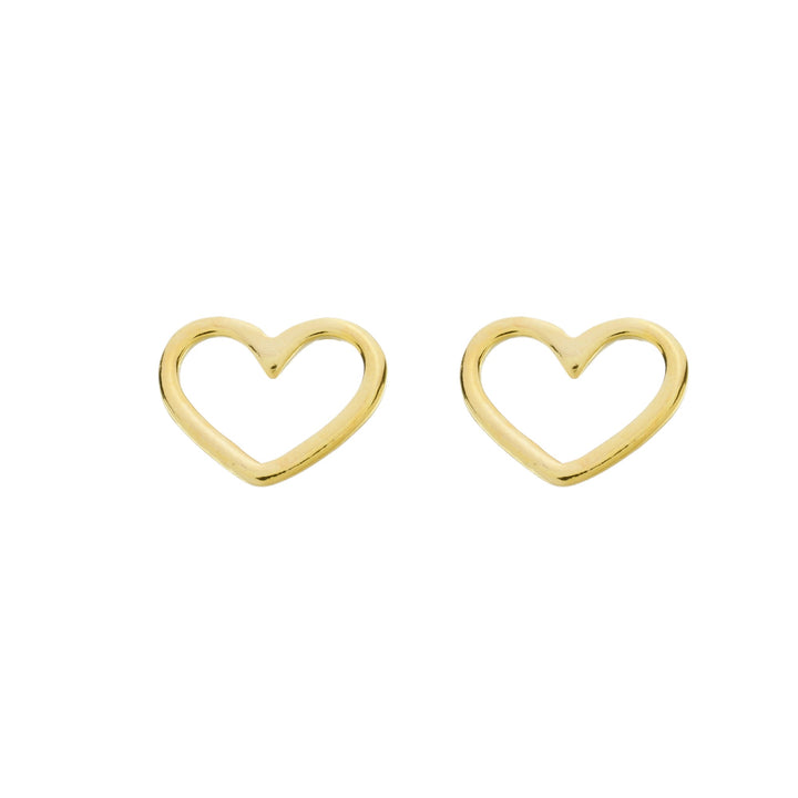 Brinco Coração Vazado dourado semijoia Work Semijoias