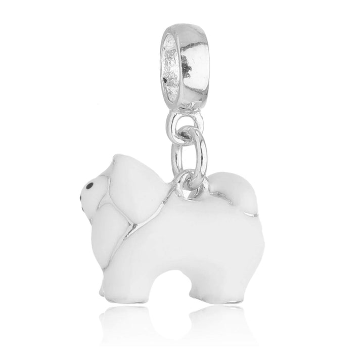 Berloque Cachorro Spitz Alemão prateado semijoia Work Semijoias